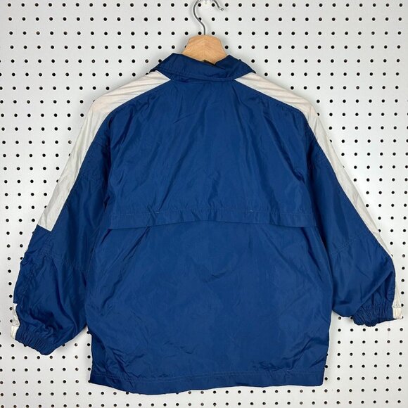 Vintage Nike Windbreaker Jacket Small Full Zip Blue Stitched Swoosh 90s Collar - Picture 4 of 6